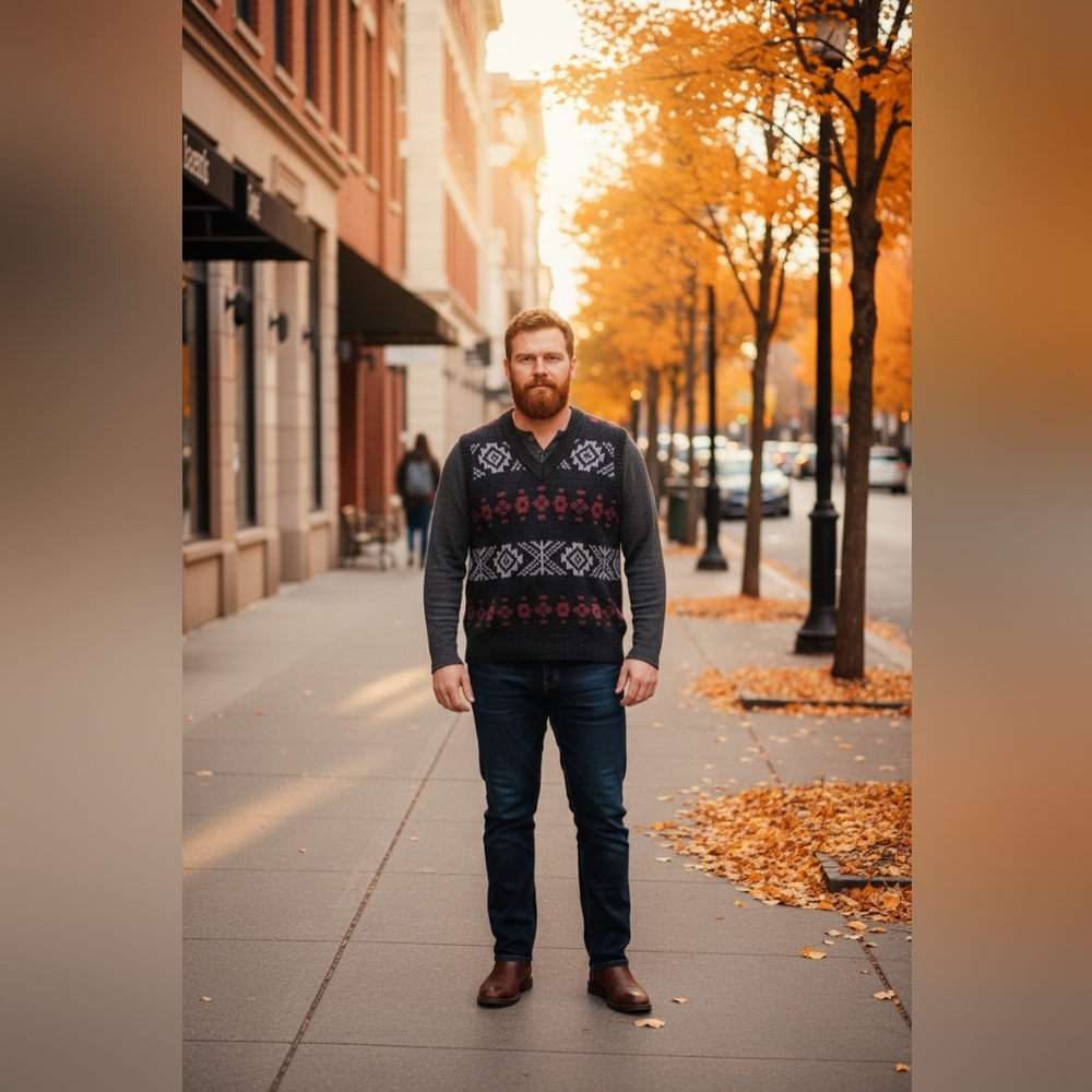 *Vintage* Gaeltarra, Ireland, Mens  Loomed Sweater Vest, Sz 40"/102 Cm/ L